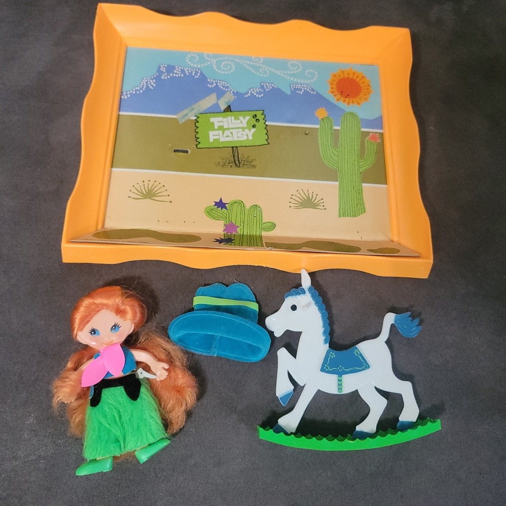 Ideal Filly Flatsy Poseable Doll Orange Hair Horse Vintage